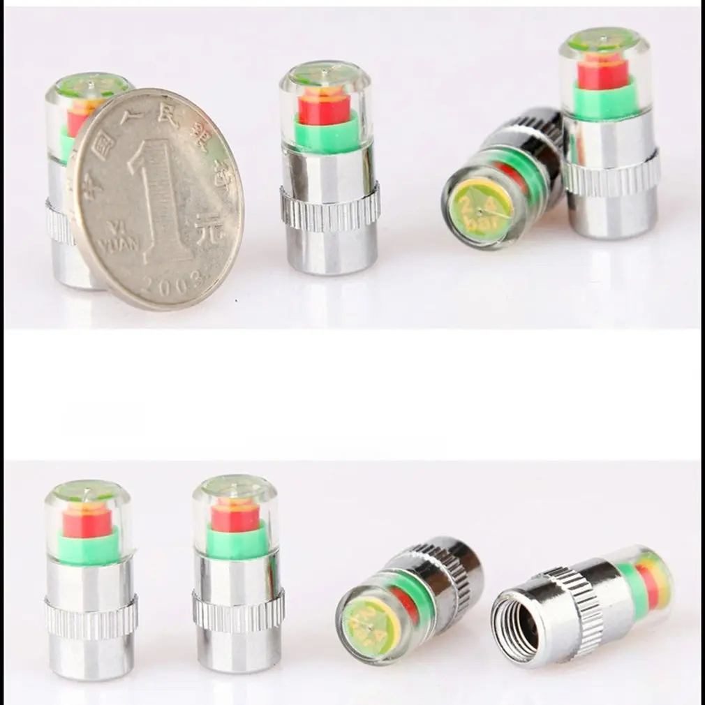 

2023 New Valve Stem Caps For Car/Anti-Theft Tire Pressure Monitor Sensor Indicator With Solid Brass Hardware 3 Color Eye Alert