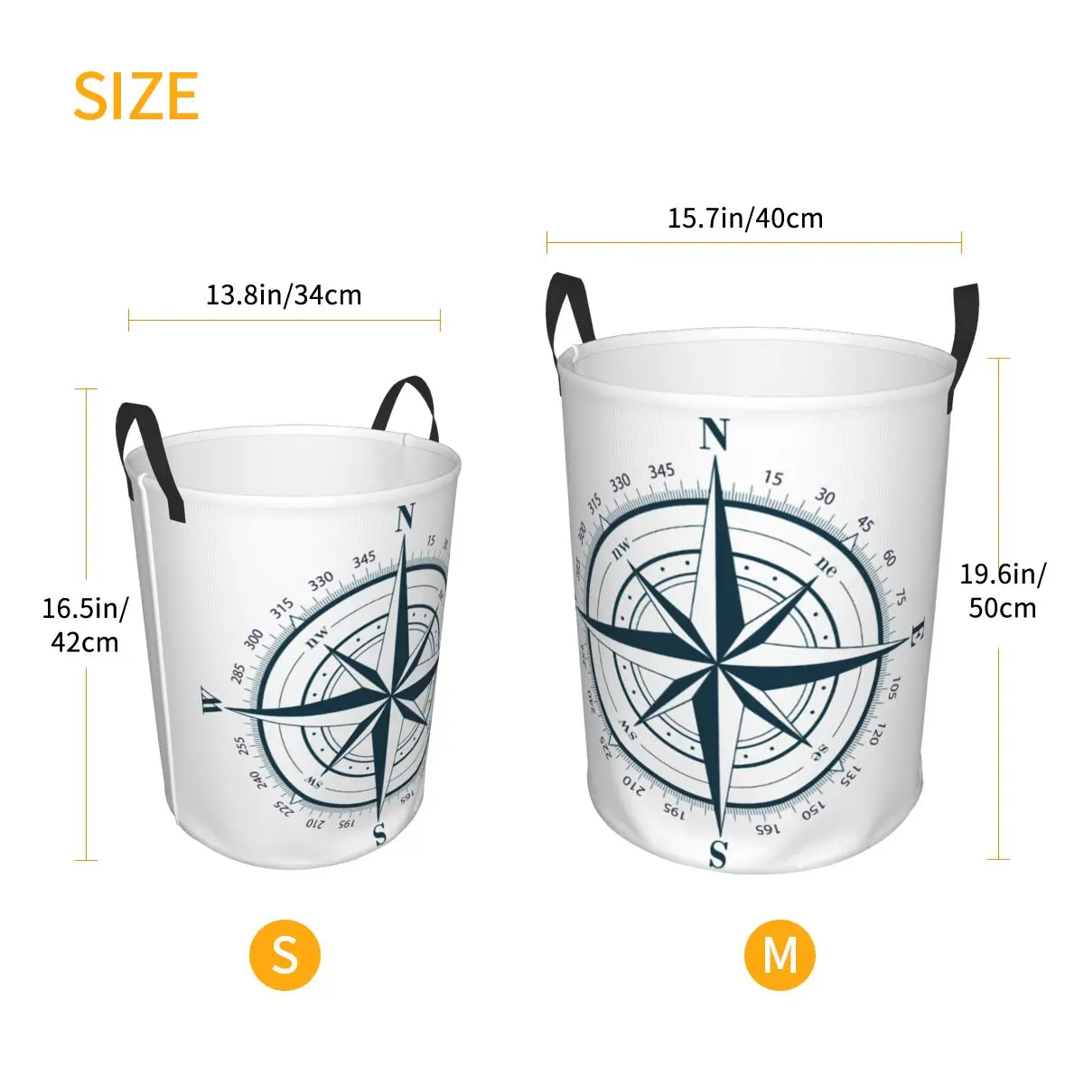 Складная корзина для белья с морским компасом на заказ