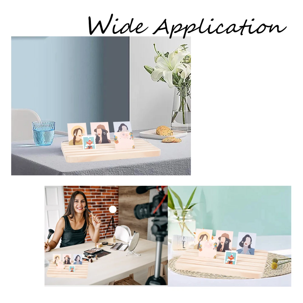 Natural Wood Jewelry Display Stands 6 Slots Holder for Necklace Rings Earrings Bracelets Card Desktop Organizer Packing Stand