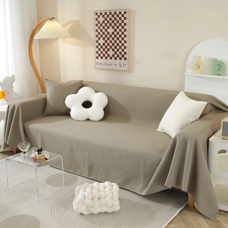 

Однотонный водонепроницаемый чехол для дивана, нескользящее мягкое универсальное сплошное покрывало для защиты от царапин, собак, кошек