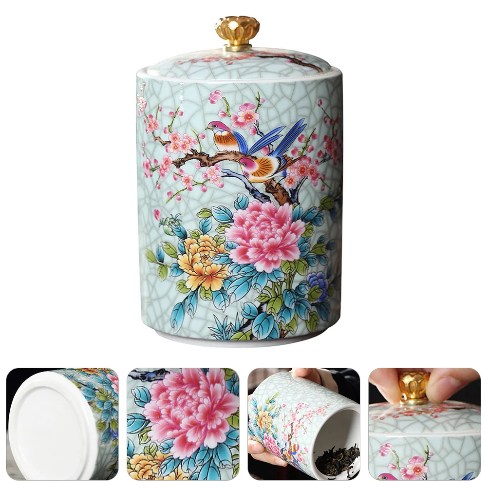 

Jar Porcelain Coffee Canister Tea Sugar Ceramic Jars Storage Holder Chinese Box Candy Loose Cereal Spices Bag Container Salt