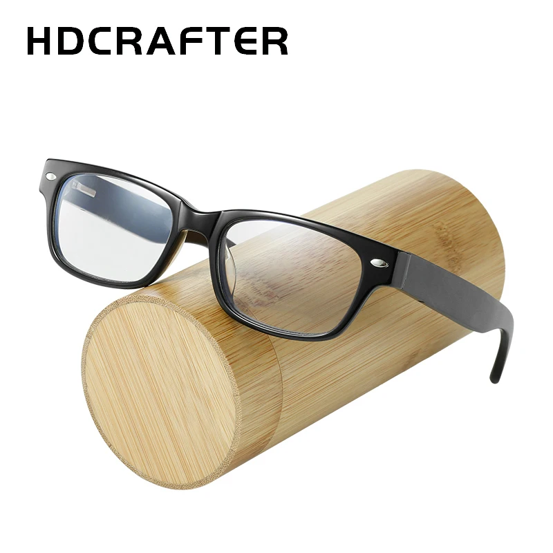 

HDCRAFTER Optical Eyeglasses Frame Men Square Wood Reading Glasses Frame Women Customize Myopia Prescription Eyeglass Lenses