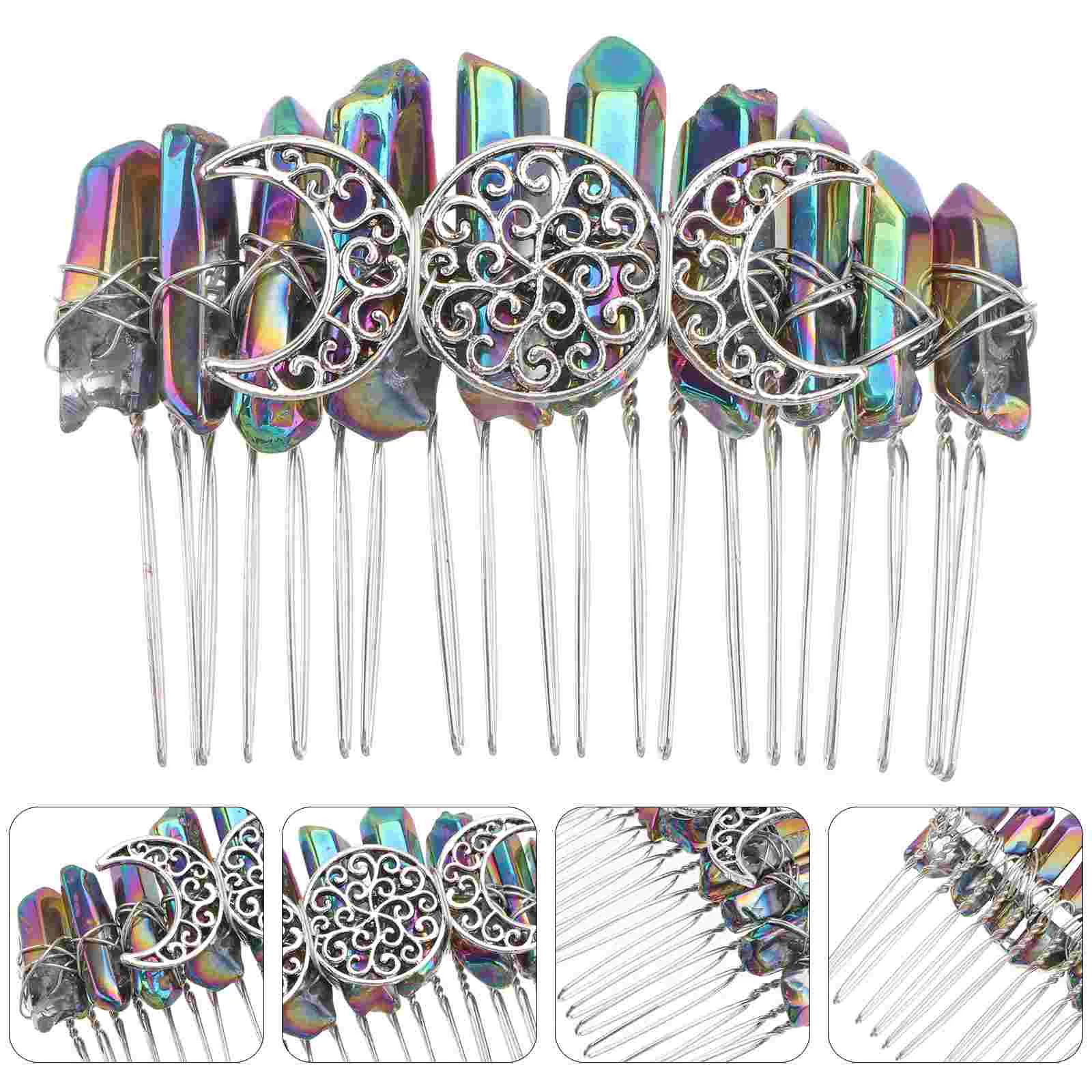 Niang Серебряная расческа для волос с 20 зубьями сделай сам декор узором в виде трех