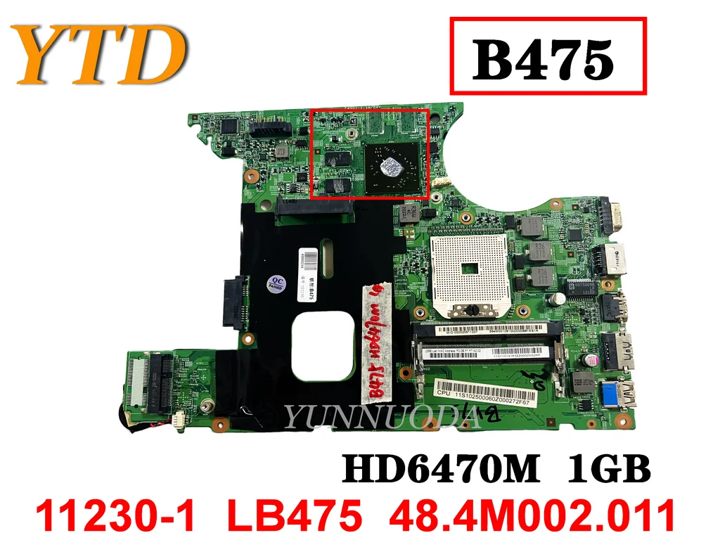 Original for Lenovo B475 Laptop  Motherboard HD6470M  1GB  11230-1  LB475  48.4M002.011 tested good free shipping