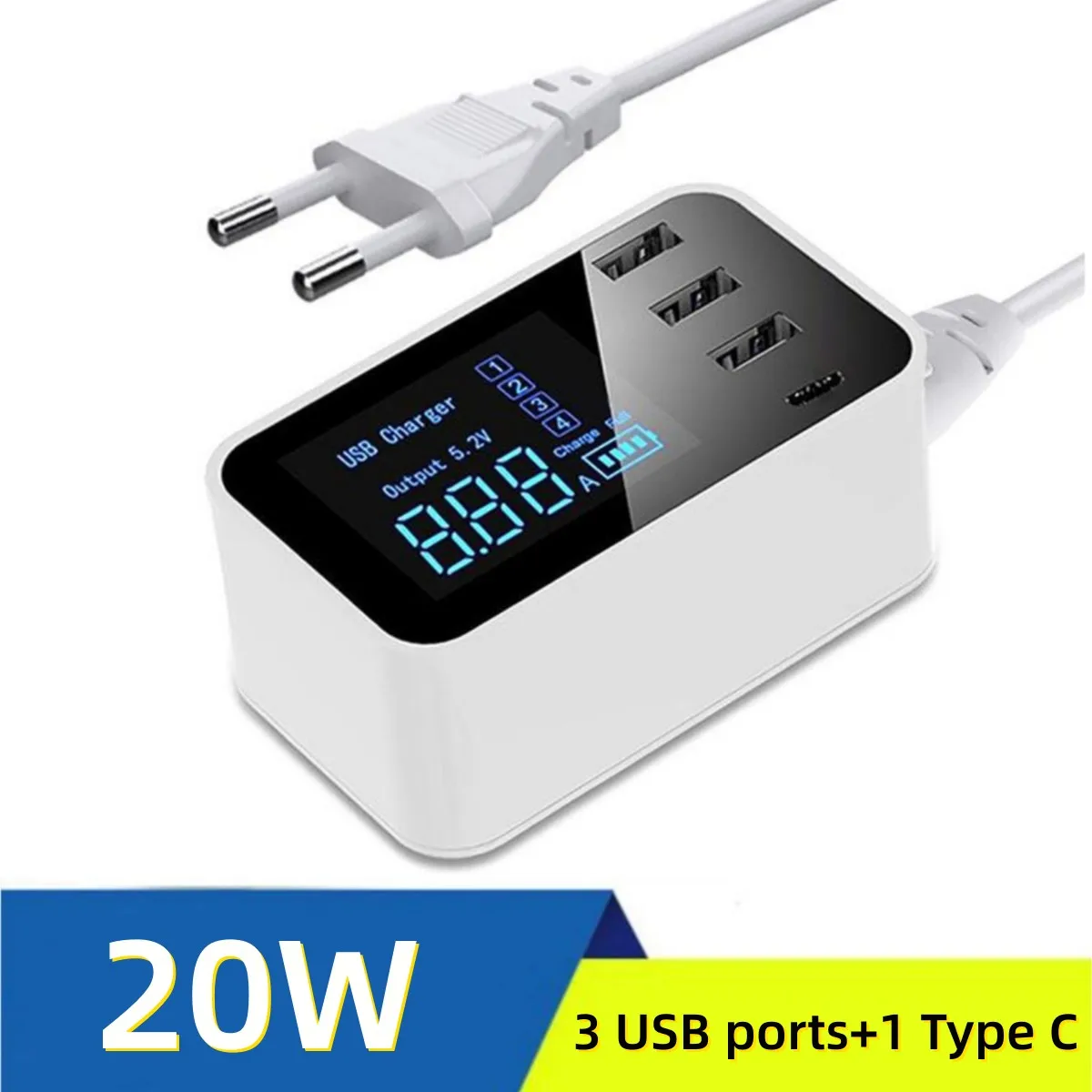 

LED usb c Charger Adapter Wall Charger Type C Quick Charge For iPhone X XS USB Multi Charger For xiaomi huawei samsung