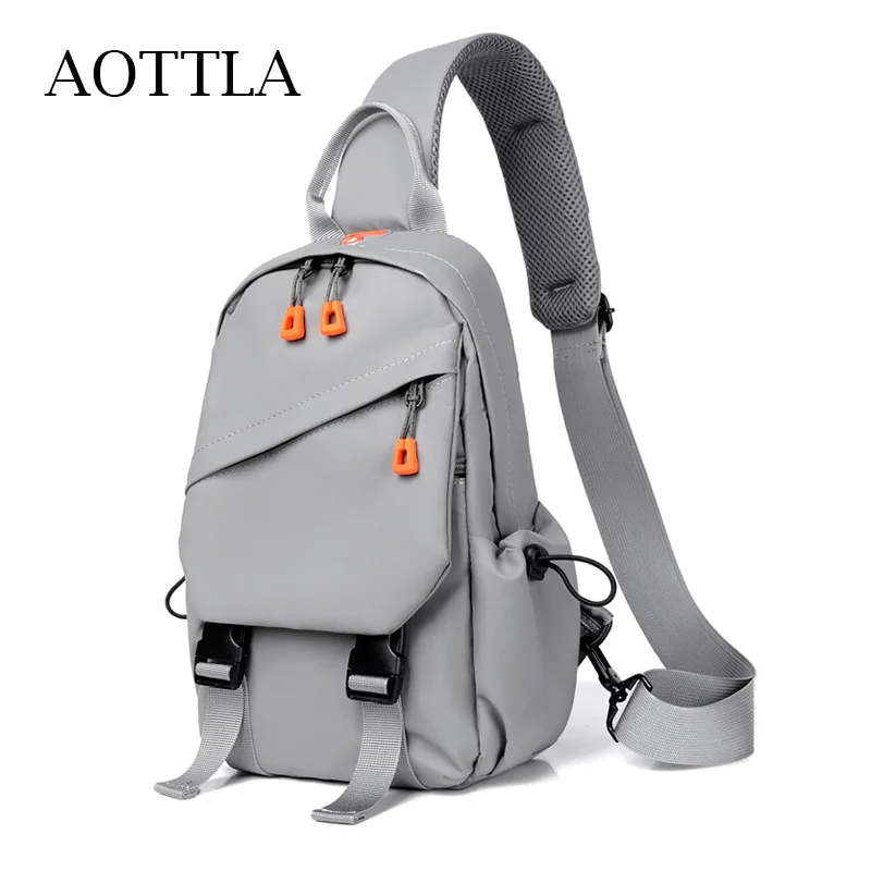 

AOTTLA Classic Solid Color Chest Bag Good Quality Men's Bag Brand Men Shoulder Bag Multifunction Crossbody Baackpack Sports Bag