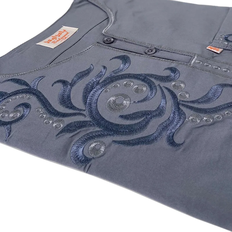 Traditional Islamic Clothing Embroidery Eid Jubba Thobe Saudi Arabia Abaya Muslim Robes Men Fashion Caftan Ramadan National Dres