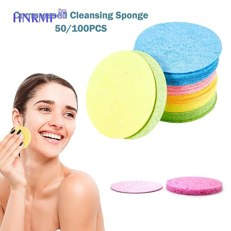 

Wholesale 50/100PCS Compressed Natural Cellulose Facial Cleansing Sponge