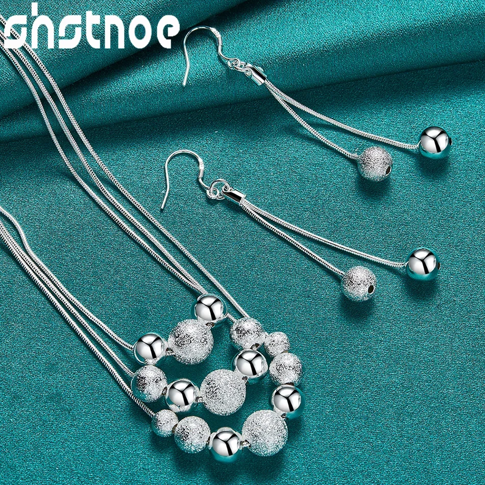 Ожерелье и серьги SHSTONE из стерлингового серебра 925 пробы с бусинами Модные