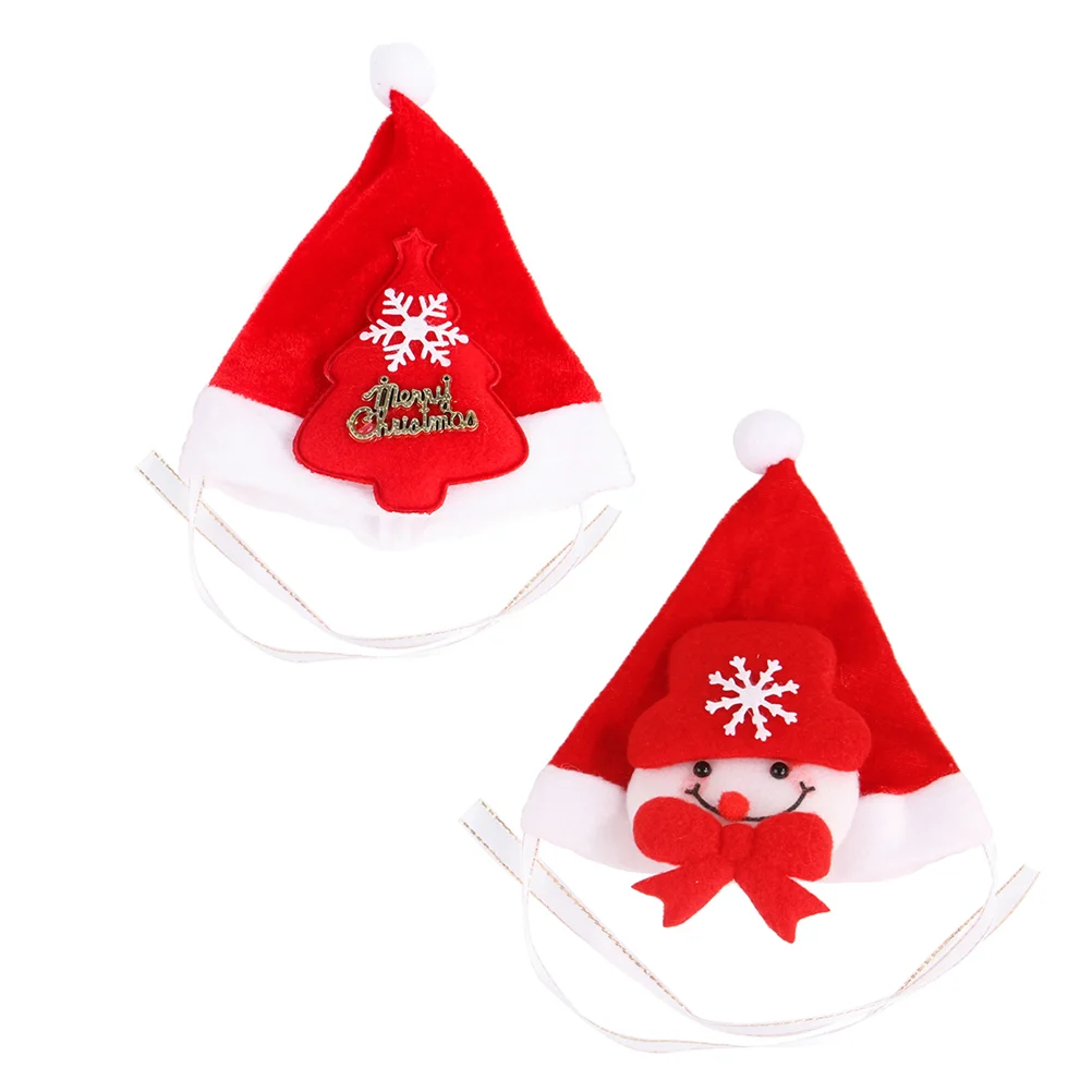 

4Pcs Hat Decorative Hat Party Supplies Christmas Themed Hat Cat for Dog Cat