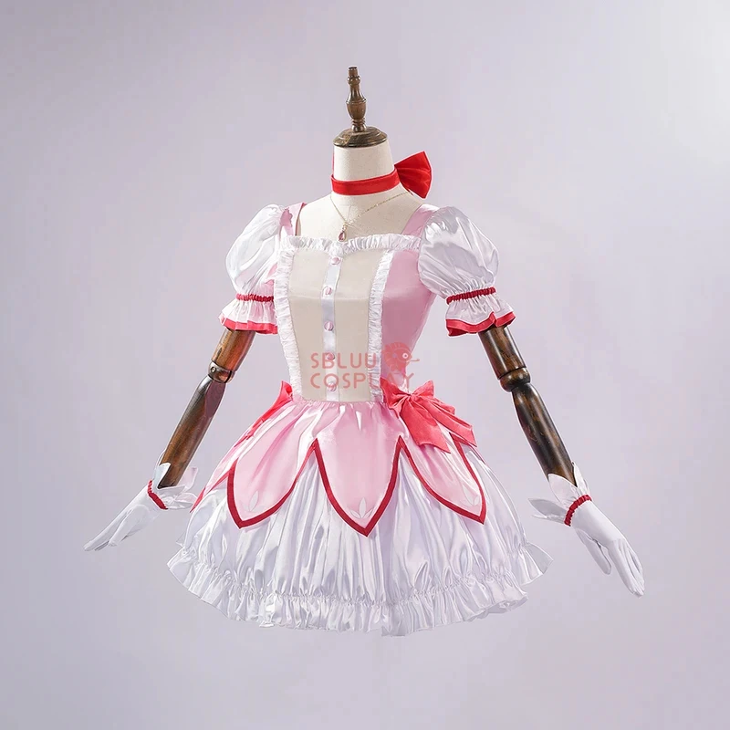 Фото Костюм для косплея COSSBluu Kaname Madoka, улучшенное качество, из атласа. ‌ Тканевое платье для Хэллоуина розового цвета Magica Kaname Ou №3