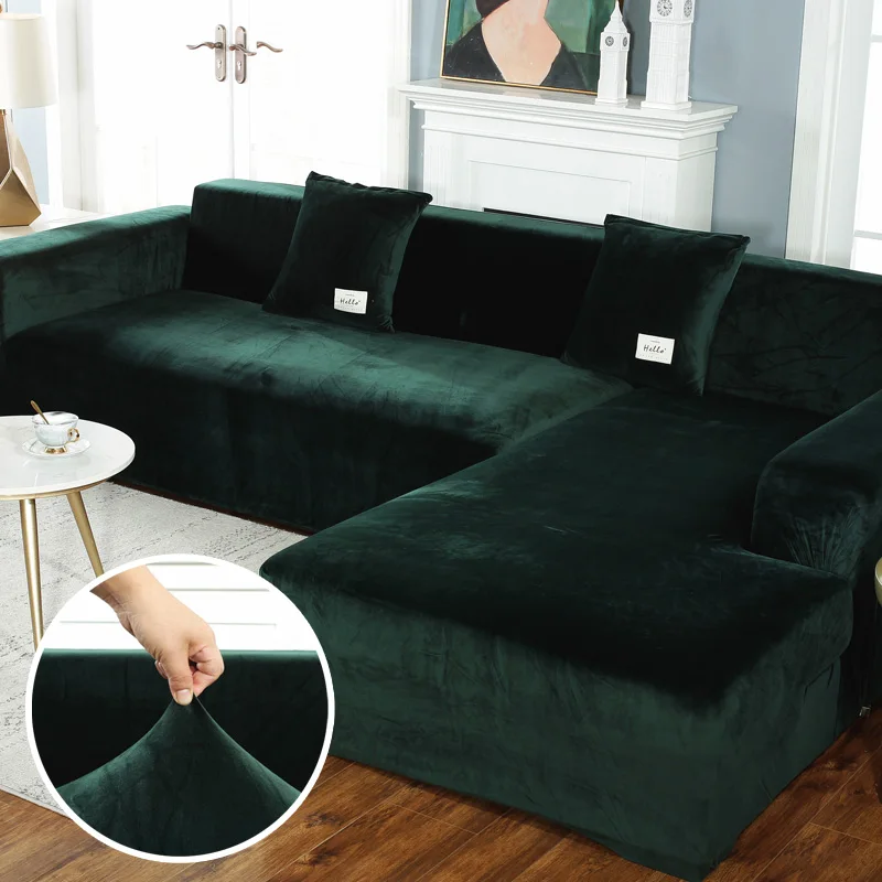 

Роскошный плюшевый чехол для дивана, бархатный эластичный секционный чехол для гостиной, чехол для кресла на 1/2/3/4 места, L-образные чехлы для сидений