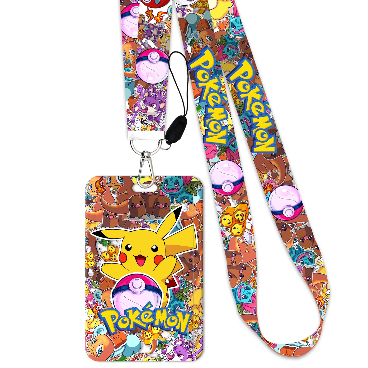 

New Anime Pokémon Kawaii Pikachu Cartoon Lanyard Bracelet Student Card Holder Pokemon Peripheral Children's Toys, Birthday Gifts