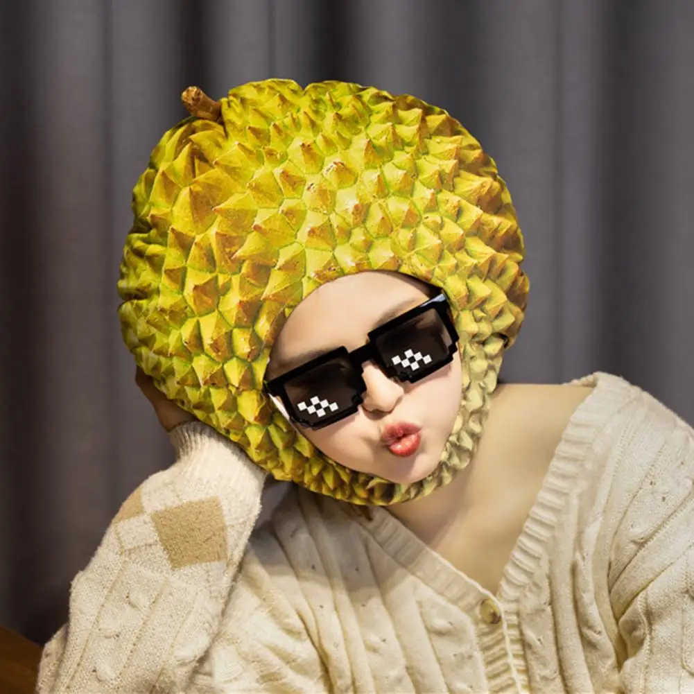 

Fruit Headgear Simulation Durian Hat Cute Funny Cross-dressing Headwear Decorative Selfie Props Cartoon Plush Hat Cosplay Costum