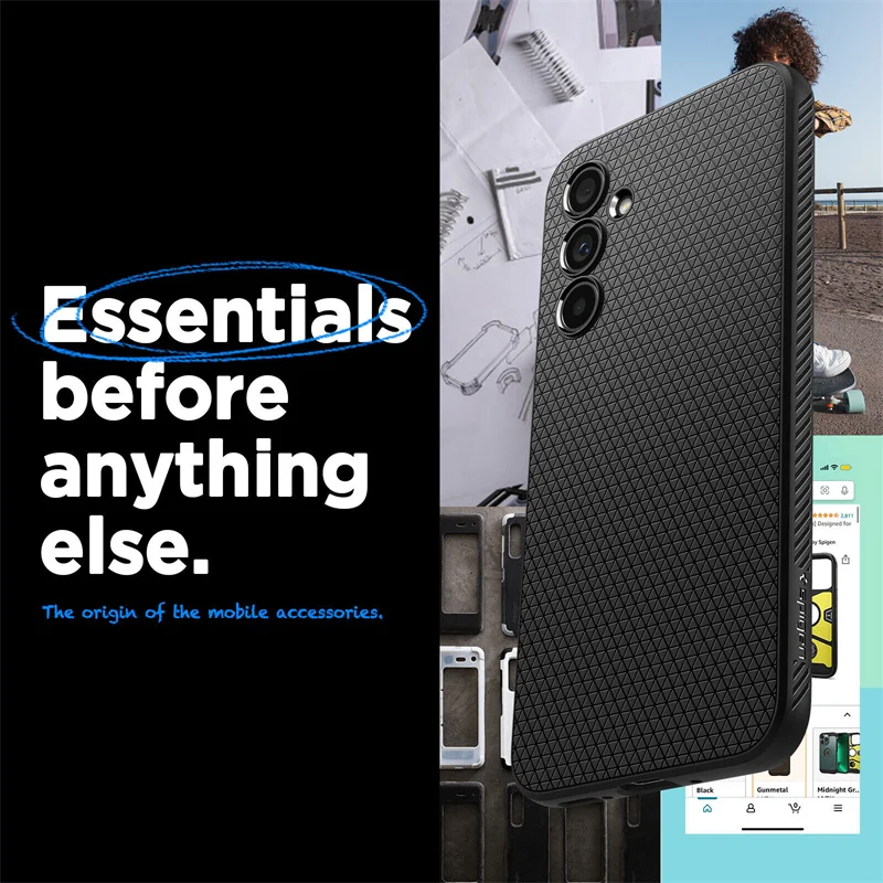 Spigen [Liquid Air] Checkered Pattern For Samsung Galaxy A54 Case TPU Minimalist Shockproof Phone Case