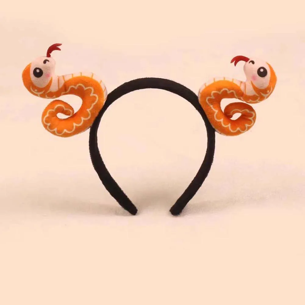 Забавная плюшевая повязка на голову со змеей для мытья лица головной убор в