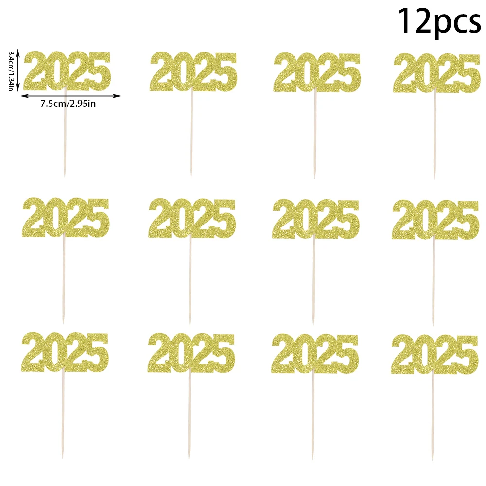 Набор из 12 картонных новогодних топперов для торта WEIGAO