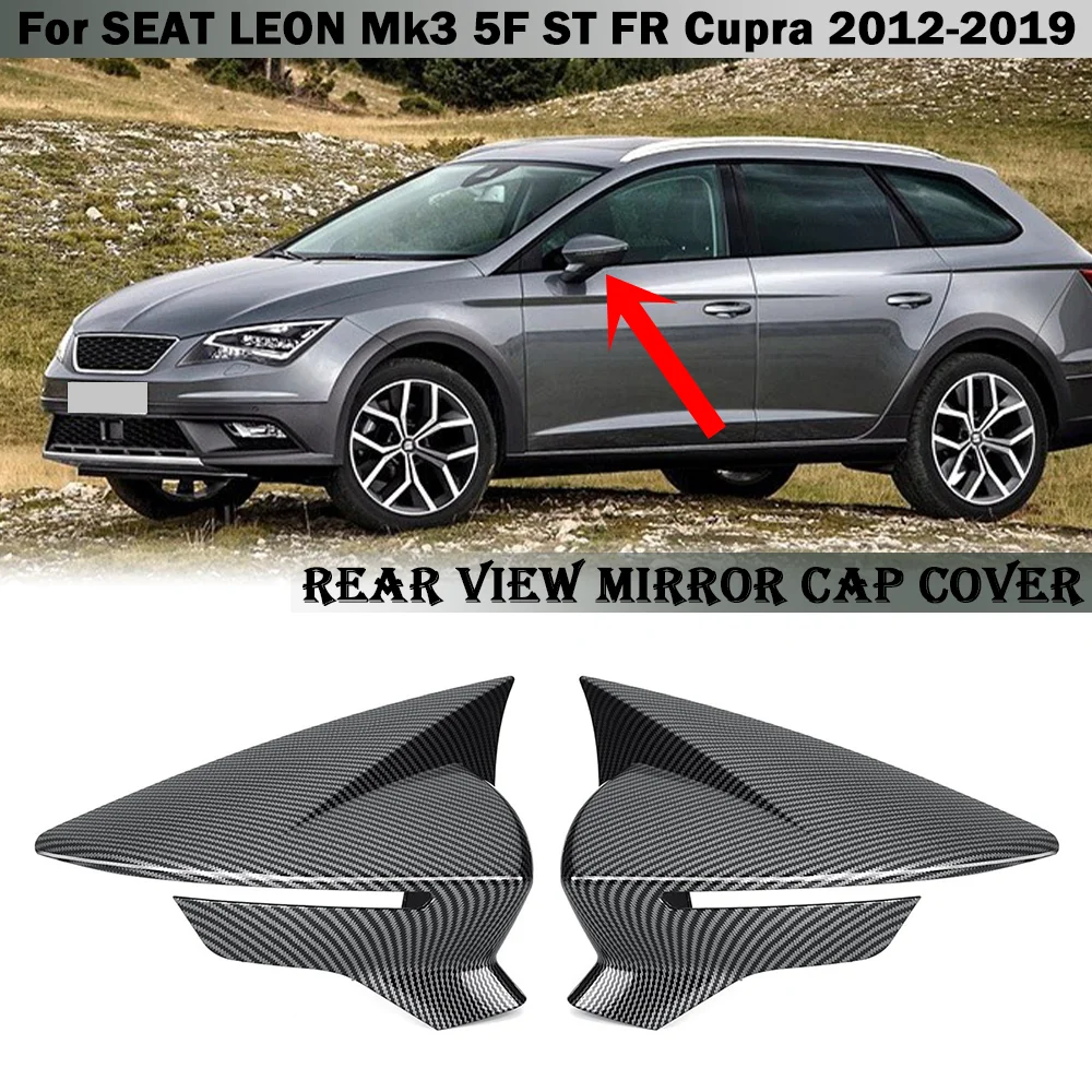 

2 шт., глянцевая черная крышка для зеркала заднего вида SEAT LEON Mk3 5F ST FR Cupra 2012-2019