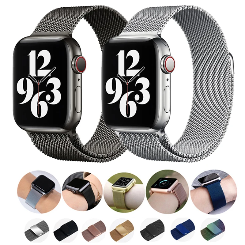 Magnetic Strap For Apple watch band 45mm 44mm 42mm metal correa 38mm 40mm 41mmstainless steel bracelet iwatch serie 7 6 SE 5 4 3