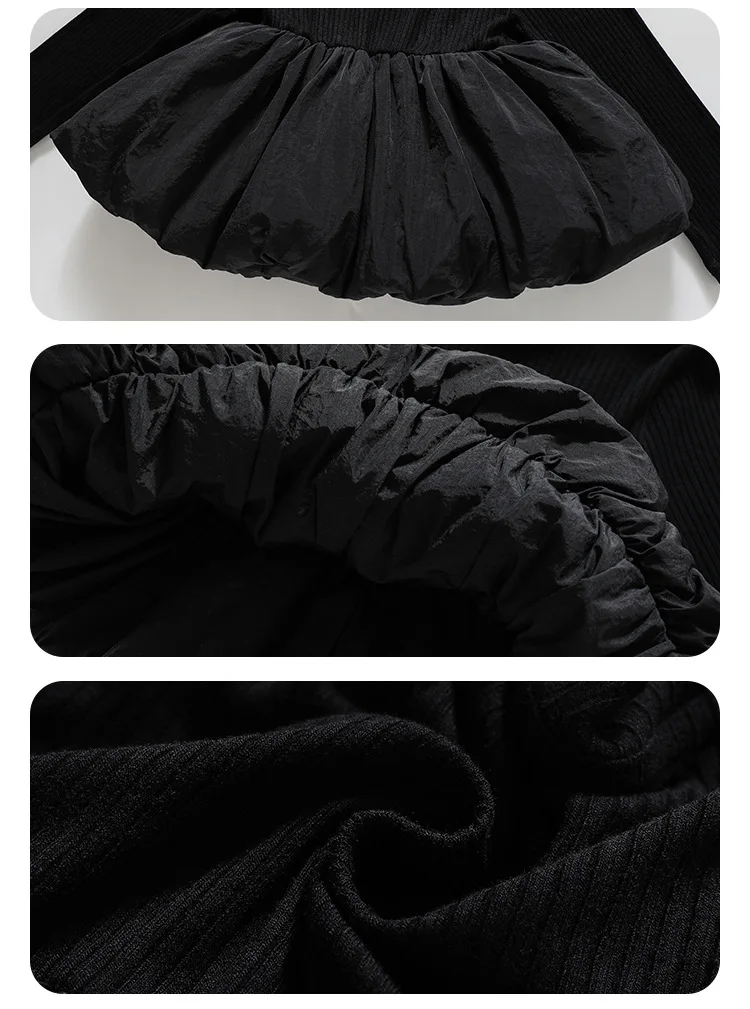 Костюм для девочек весенне-осенний новый модный топ с пузырьковым низом