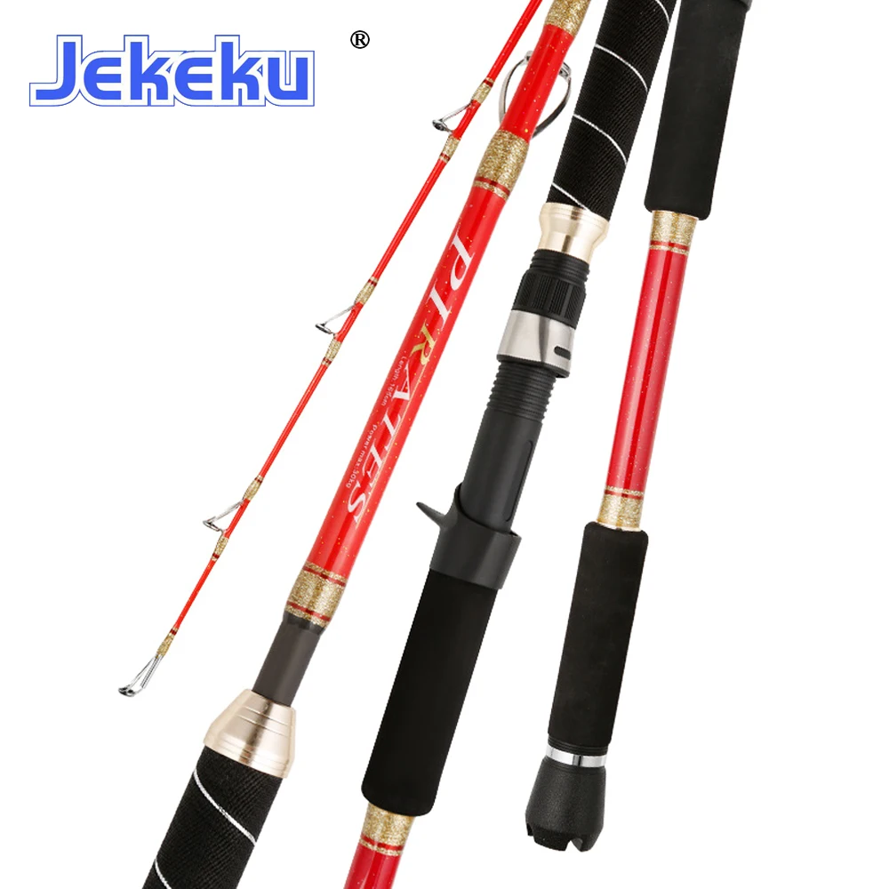 JEKEKU NEW Slow Jigging Fishing Rod 1.65m 1.8m 1.95m 2.1m Super Hard Solid Deep Sea Boat Fishing Rod Lure Weight 100-600 100-700