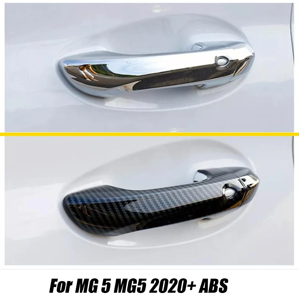 

For MG 5 MG5 2020 2021 ABS Carbon Chrome Car door protector Handle Decoration Cover Trim Car Accessories