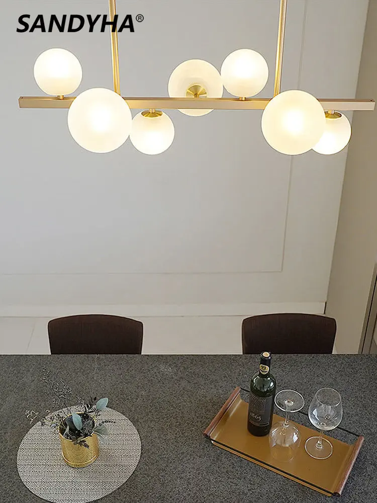 

Nordic Modern Creative E14 Luxury Chandelier for Living Room Restaurant Frosted Glass Indoor Lighting Home Ceiling Hanging Lamps