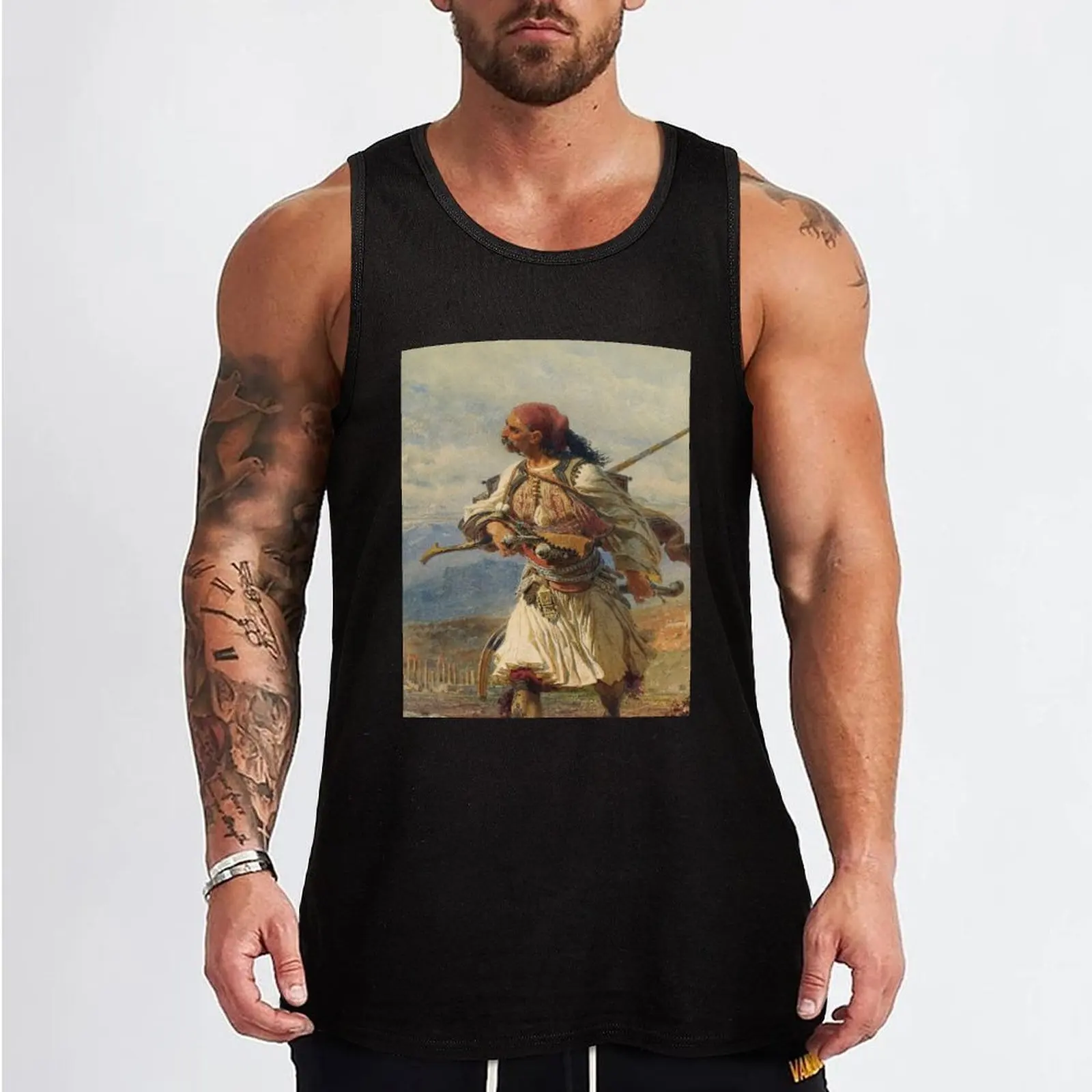 hindi Carl - Греческий воин 1861 (рятуе) Майка мужская одежда Футболки для спортзала