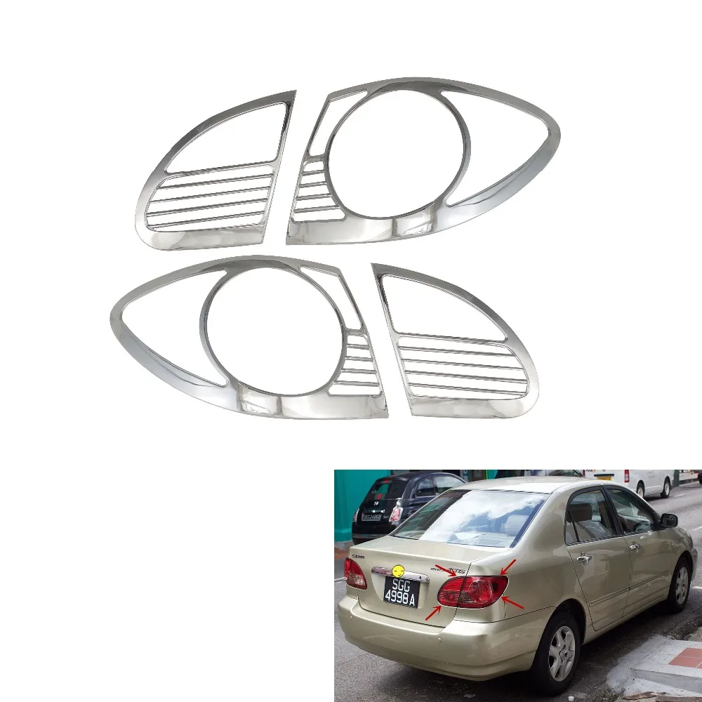 

4pcs ABS Chrome Car Rear Tail Lamp Light Cover for Ninth-generation Toyota Corolla altis 2003