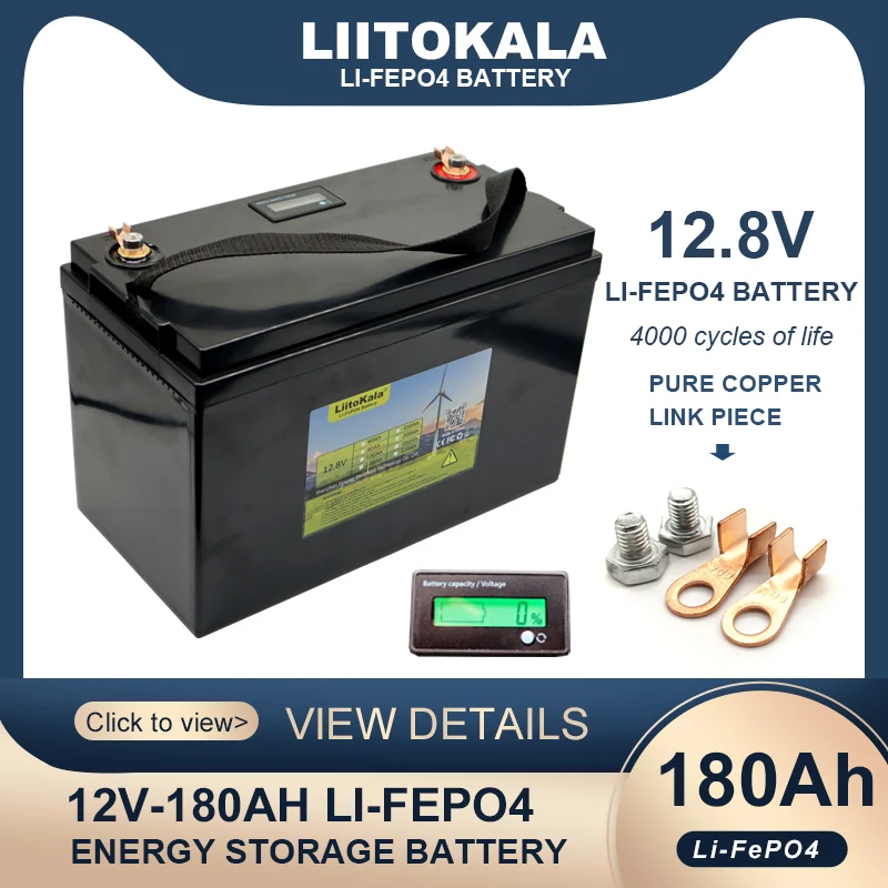 

LiitoKala 12,8 В 4000 Ач LiFePO4 аккумулятор 12 В литий-железо-фосфатные батареи циклов туристический автомобиль Солнечный без НАЛОГА