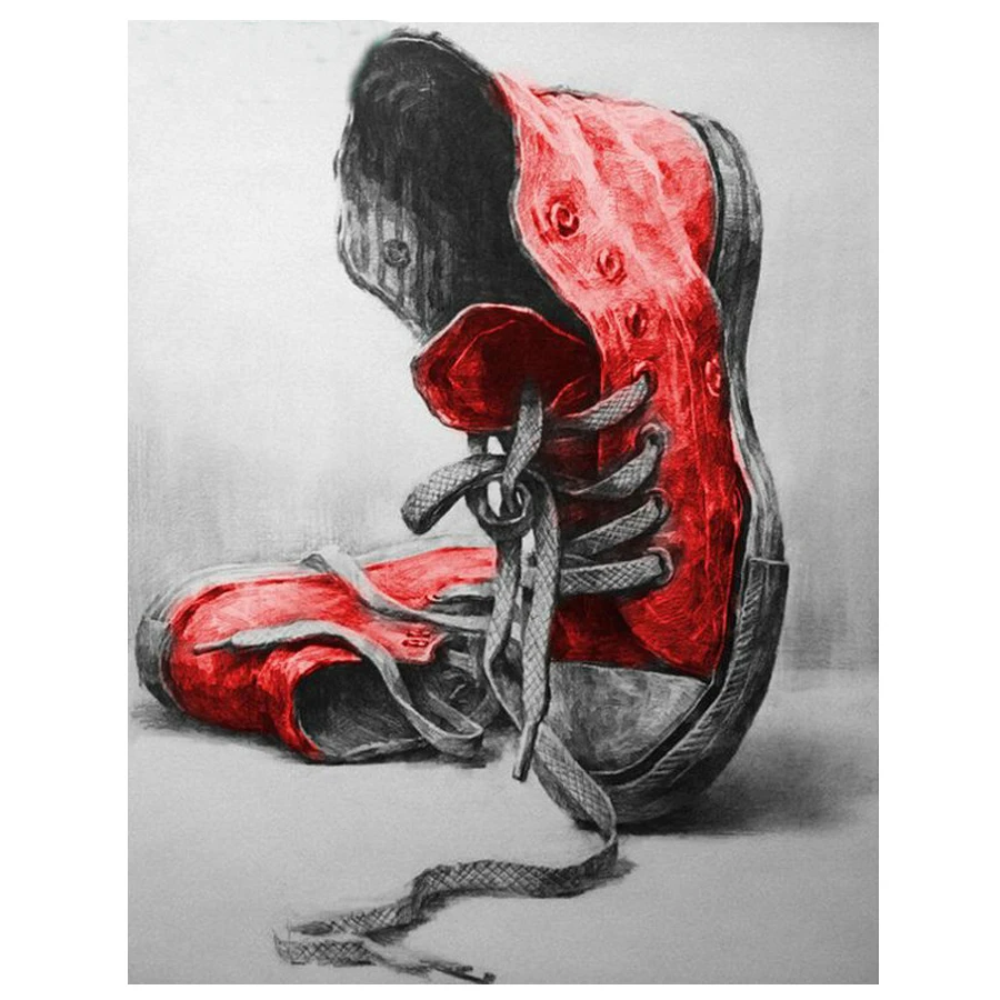 5D DIY алмазная живопись модная красная обувь шаблон круглая Алмазная мозаика вышивка ручная работа художественные наборы подарок на день рождения для девочек