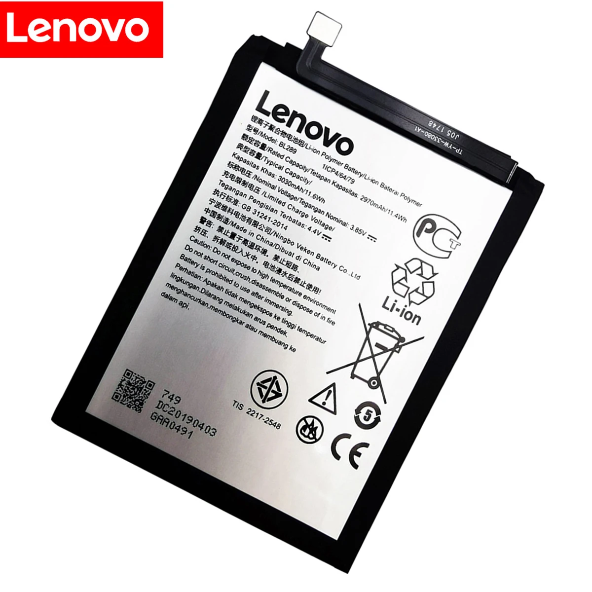 100 original 3030mah bl289 battery for lenovo k5 play l38011 mobile phone replacement batteriestools free free global shipping