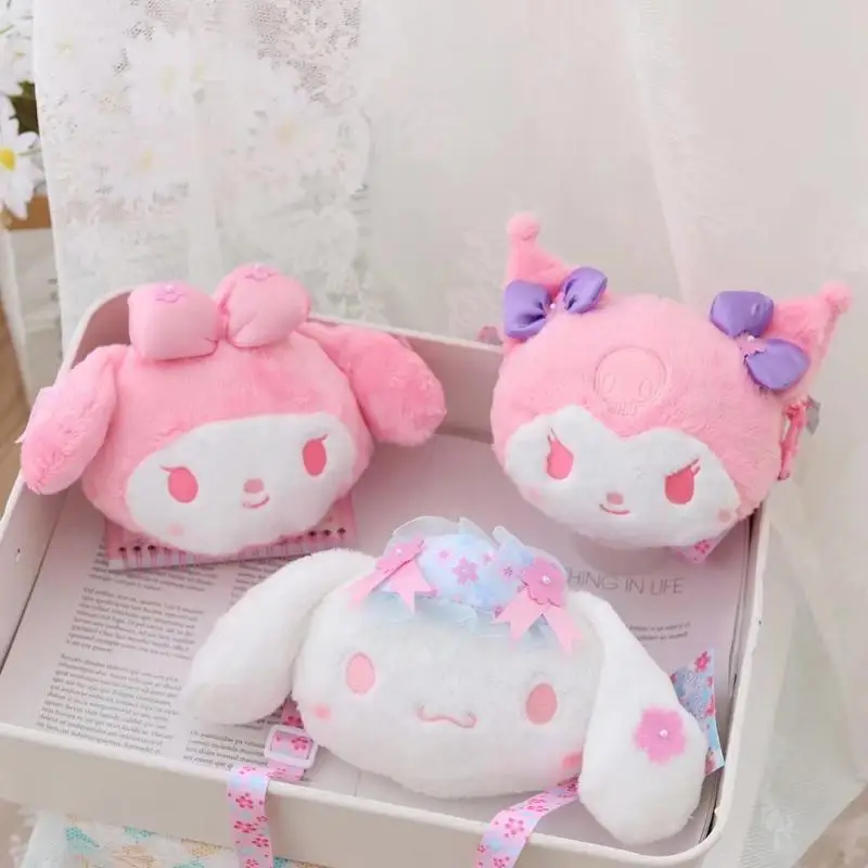 

Japanese Girl Heart Sanrio Cute Cartoon Plush Bag Kuromi MyMelody Cinnamorol Doll Bag Children's Birthday Gifts