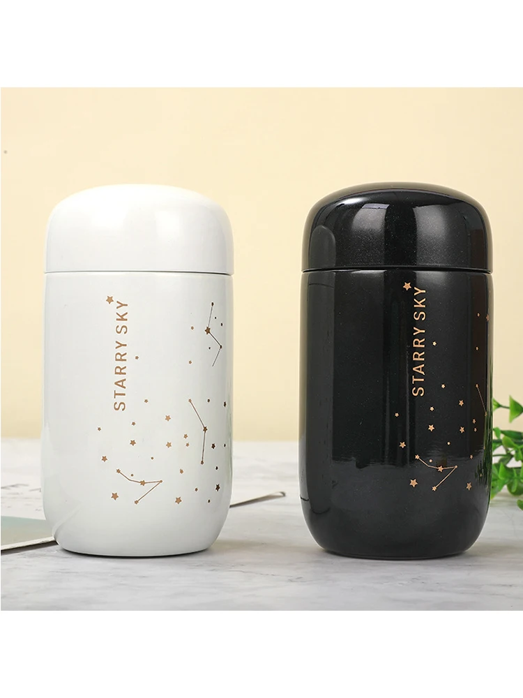 Thermos Bottle 200ml Starry Sky Mini Small Capacity  Leakproof Coffee Mug 304 Stainless Steel Vacuum Flask Thermo Bottle