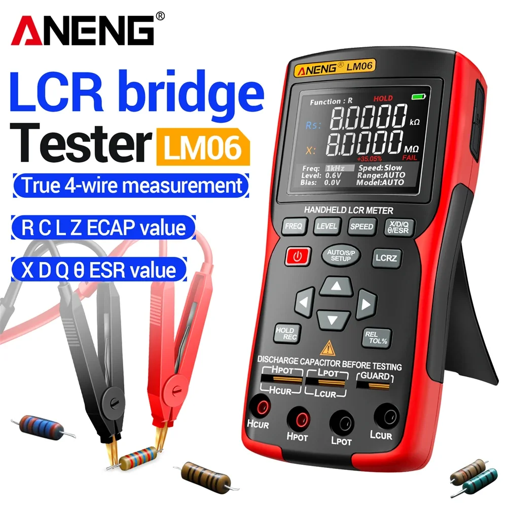 Фото Цифровой LCR-метр ANENG LM06, умные пинцеты, высокоточный тестер ESR, сопротивления, емкости и индуктивности для ремонта электроники. №1