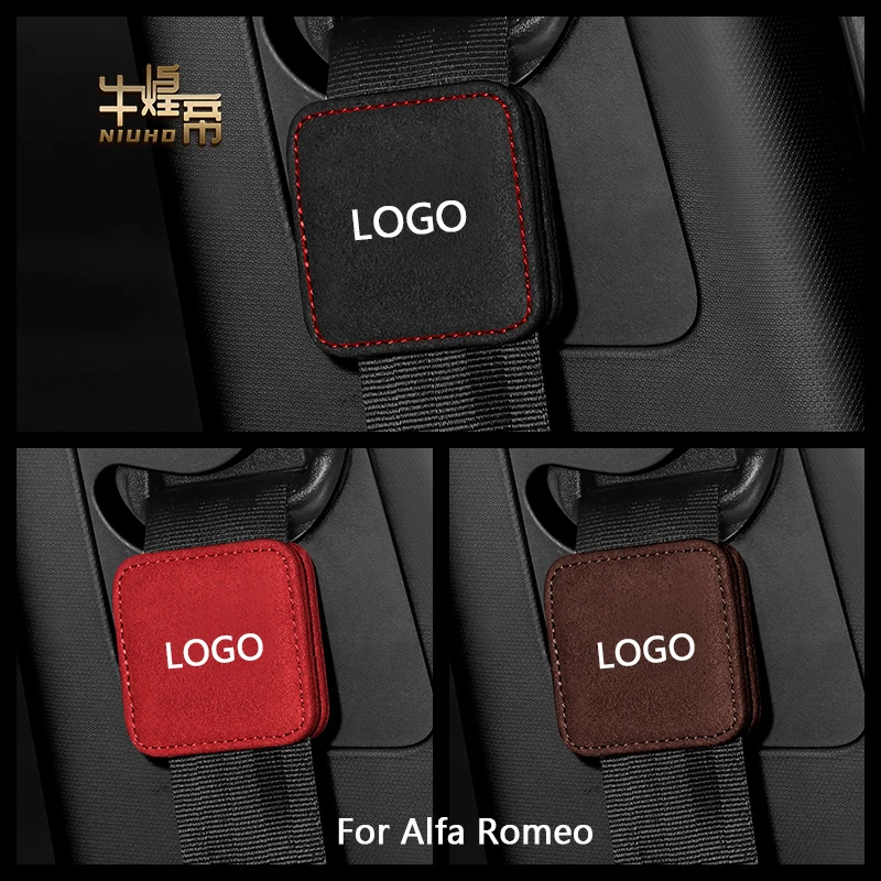 

Suede Car Seat Belt Accessories Clamp Stopper For Alfa Romeo Giulia Stelvio Giulietta Spider 156 Fixed Elastic Adjuster Interior