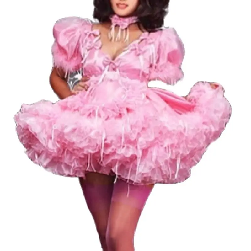 Платье горничной для косплея пикантный фартук с глубоким вырезом на спине и