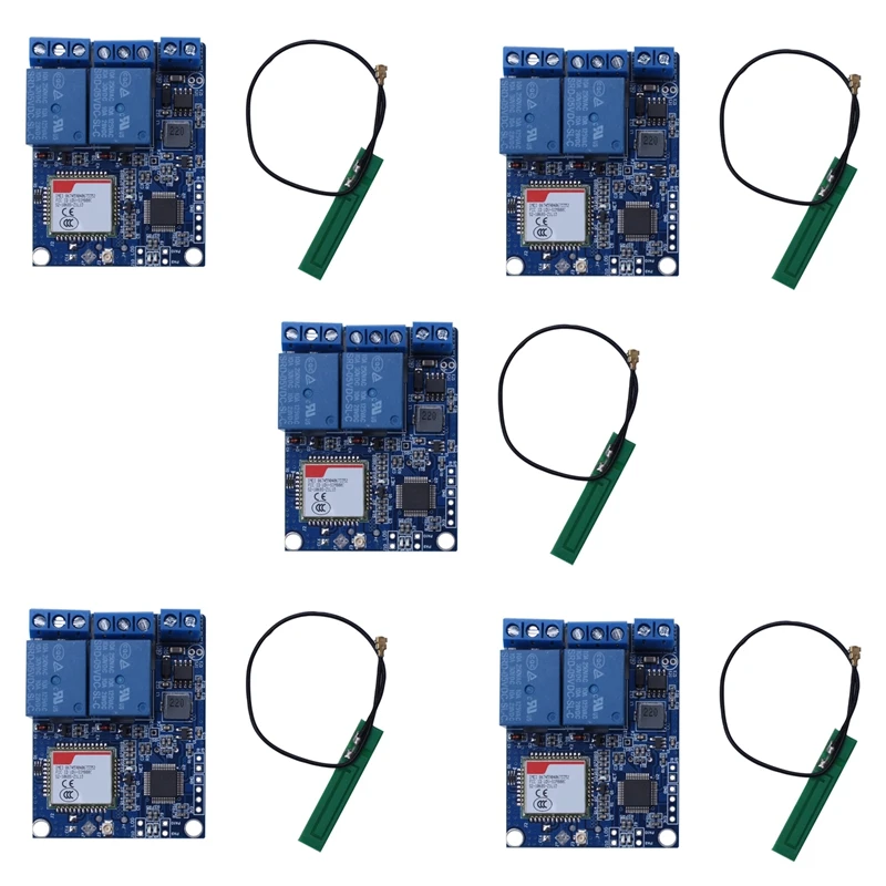 

5X Sms Gsm Remote Control Switch Sim800c Stm32f103c8t6 2 Channel Relay Module For Greenhouse Oxygen Pump