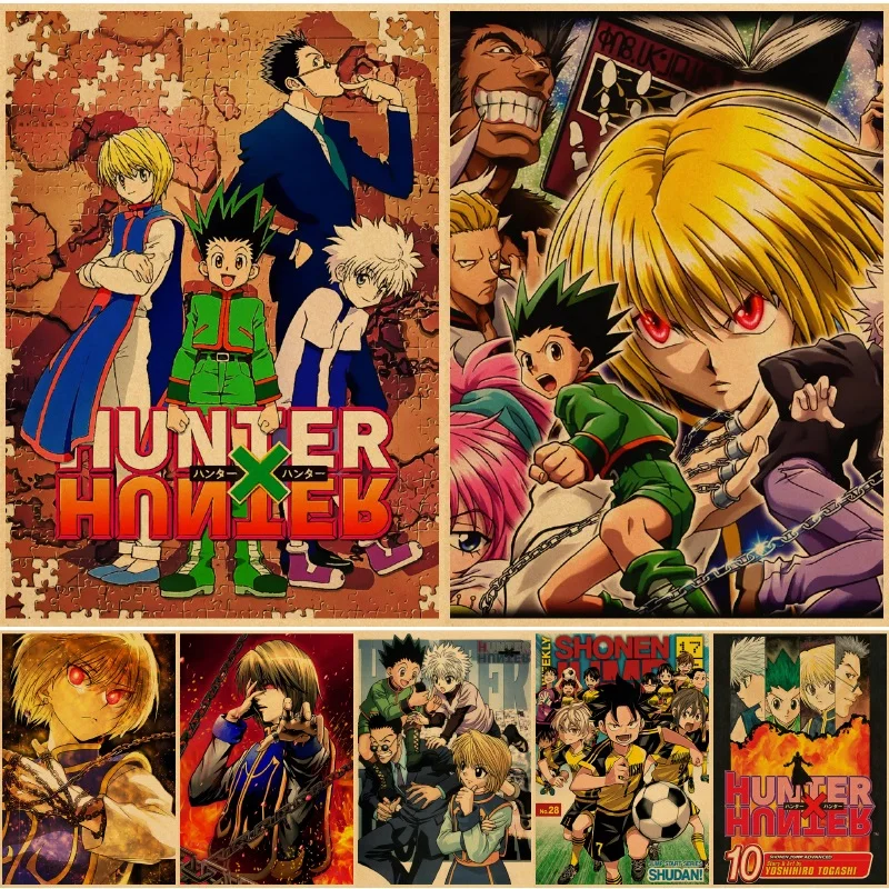 Популярный японский аниме коллекционный постер Hunter X рассекающий демонов