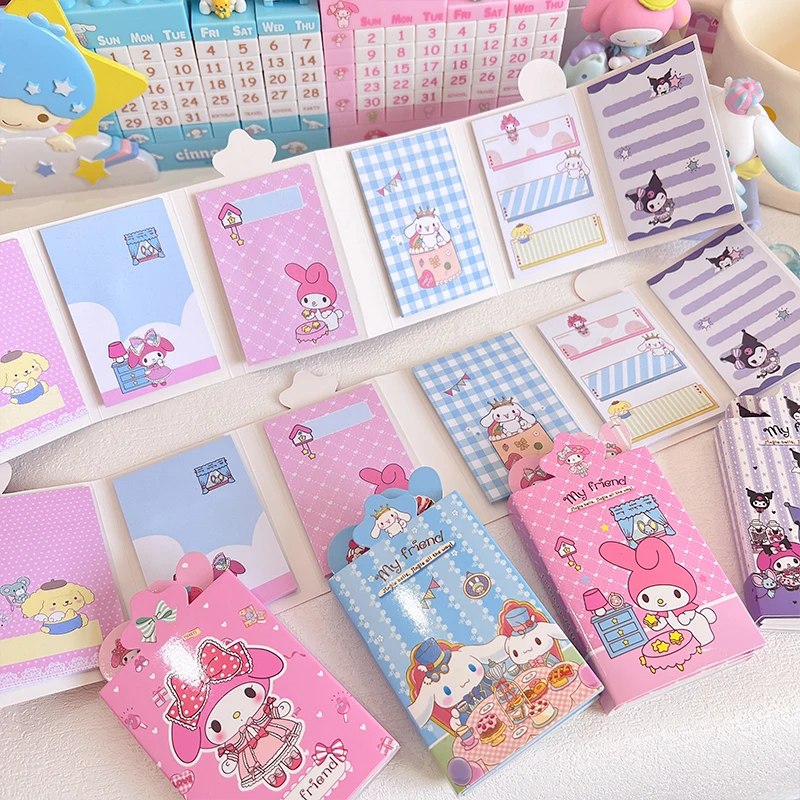 

120 Pages Kawaii Cartoon Sticky Notes 6 Folding Memo Pad Korean Stationery N Times Portable Notepad School Supplies Kids Gift