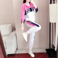 521 2022 sports suit female two piece set suit y2k harajuku student korean fashion casual hoodie loose white trousers boyfriend