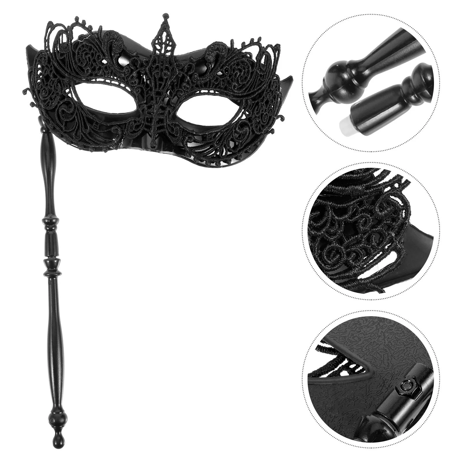 

Lace Hand Mask Retro Clothes Women Masquerade Stick Party Spherical Plastic Dancing Prop Prom Lovers Mardi Gras Accessories