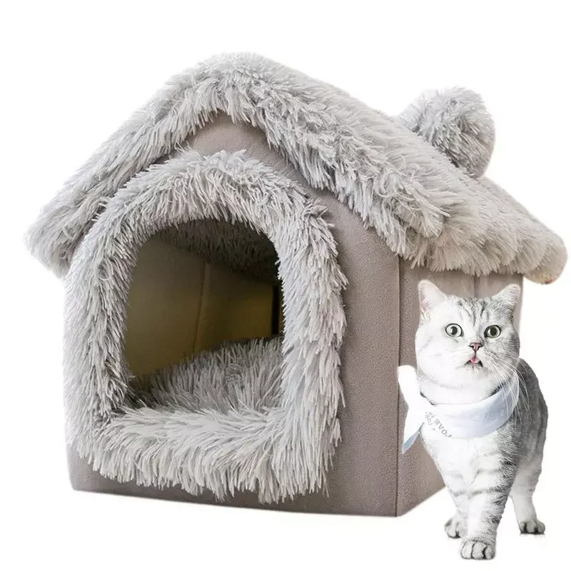 

2023NEW Winter Cave Bed Four Seasons Cold-Proof Warm Bed House Kennel Bed Pets Tent Cozy Cave Nest Dog Plush House