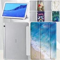 cover case for huawei mediapad t3 10 9 6mediapad t5 10 10 1 various patterns dust proof leather stand tri fold tablet cases