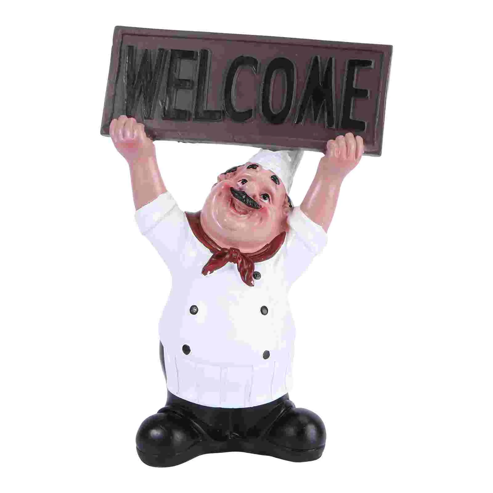 

Chef Welcome Decoration Courtyard Decorative Craft Restaurant Resin Delicate Board Tablescape Decor