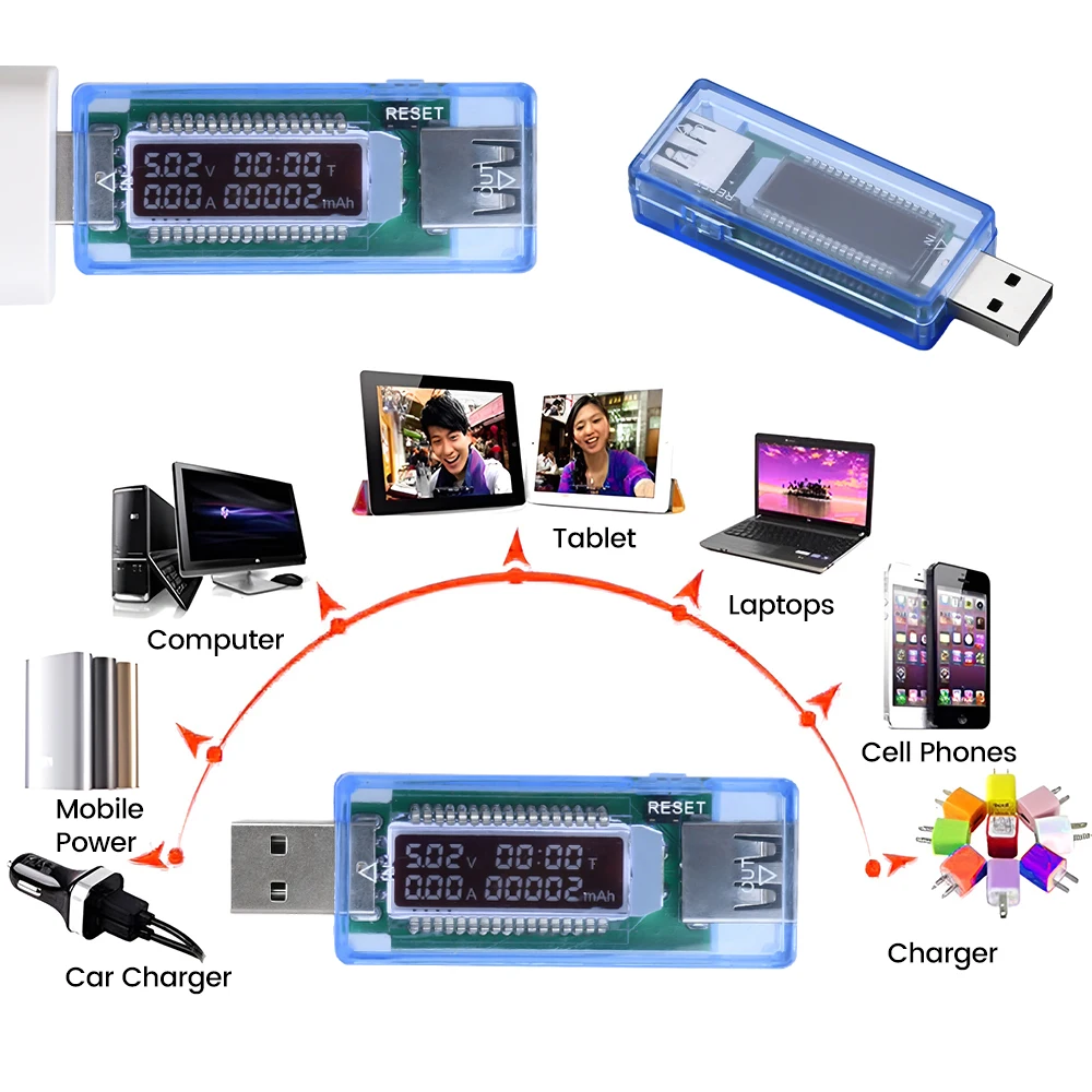 Измеритель Напряжения тока тестер емкости аккумулятора USB измеритель напряжения