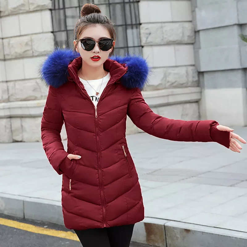 Long Parka Women Thicken Warm Jackets Female Waterproof Snow Wear Coat Large Fur Collar Cotton Clothing Hooded