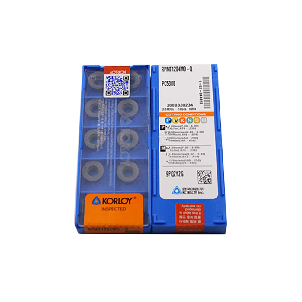 KORLOY 100% оригинал RPMT RPMT1204 RPMT1204M0-Q PC5300 инструмент с положительной кнопкой вставки карбидные фрезы и токарные фрезы
