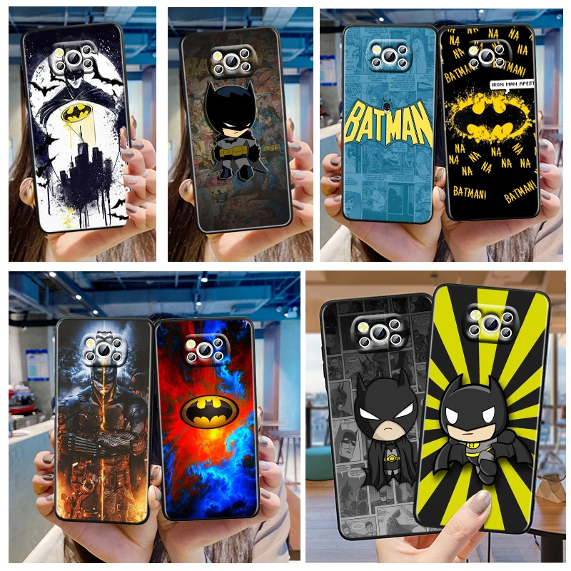 

Justice League Batman Heroes Phone Case For Xiaomi Mi Poco X4 X3 X2 NFC F4 F3 F2 GT M5 M5s M4 M3 Pro C40 C3 5G Black Funda Cover