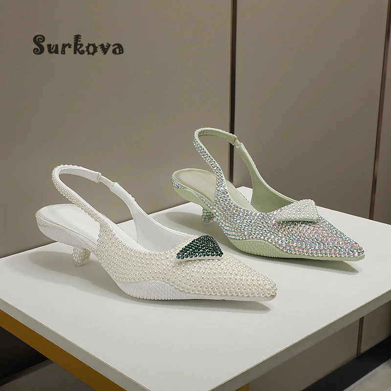 

Stylish Silver Pumps Women's Sports Sole Pointed Toe Back Hollow Low Heels Shoes Fashion Crystal Bling Party Club Wedding Shoes